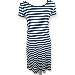 LIZ LANGE MATERNITY NAVY & WHITE DRESS SZ.S GUC